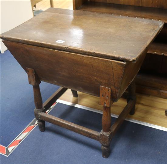 An 18th century elm dough bin, W.80cm